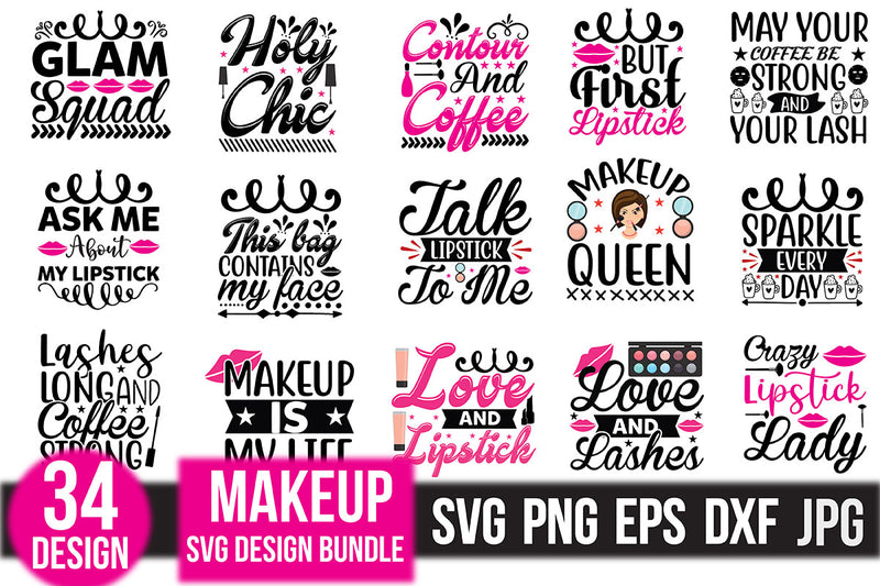 Makeup SVG Bundle 8 - CraftNest - Digital Crafting and Art