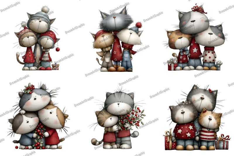 Merry Cat Mama Clipart Bundle - CraftNest - Digital Crafting and Art