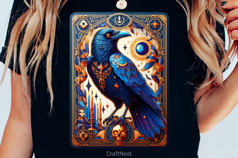 Raven Bird Tarot Card Clipart Bundle 11 - CraftNest - Digital Crafting and Art
