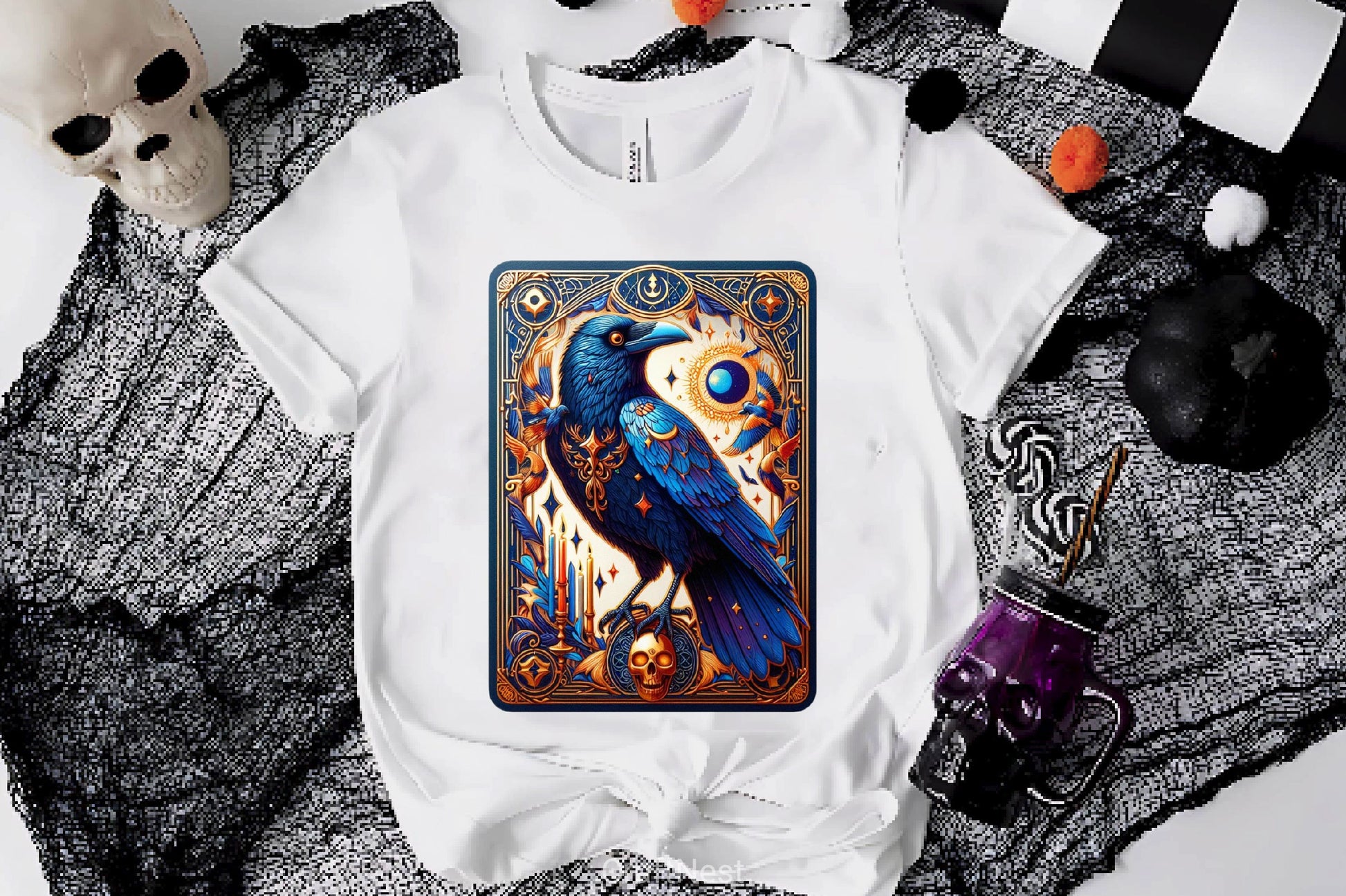 Raven Bird Tarot Card Clipart Bundle 11 - CraftNest - Digital Crafting and Art