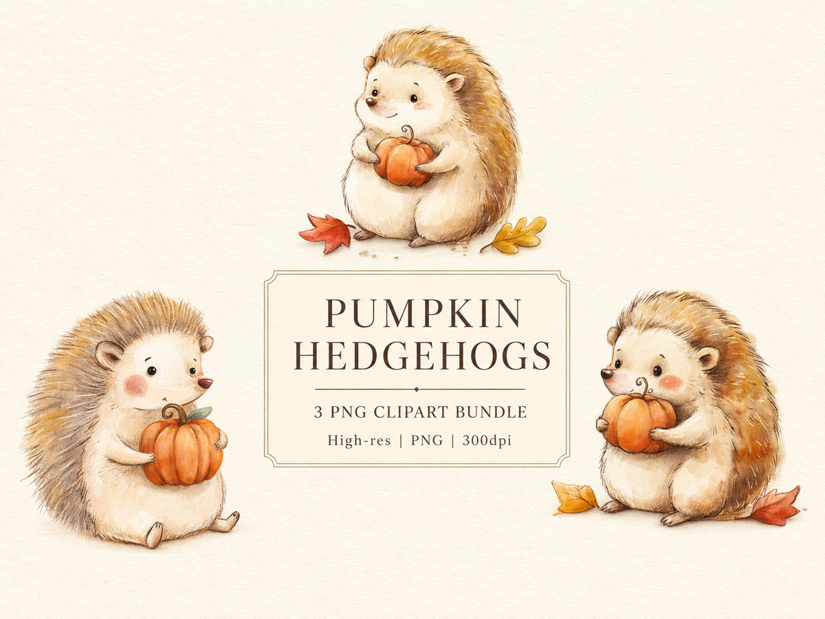 Hedgehogs Clipart Bundle