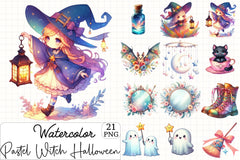 Pastel Witch Halloween Clipart Bundle - CraftNest - Digital Crafting and Art
