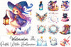 Pastel Witch Halloween Clipart Bundle