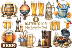 Vintage Summer Beer Clipart Bundle - CraftNest - Digital Crafting and Art