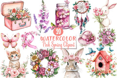Pink Spring Clipart Bundle 5 - CraftNest - Digital Crafting and Art