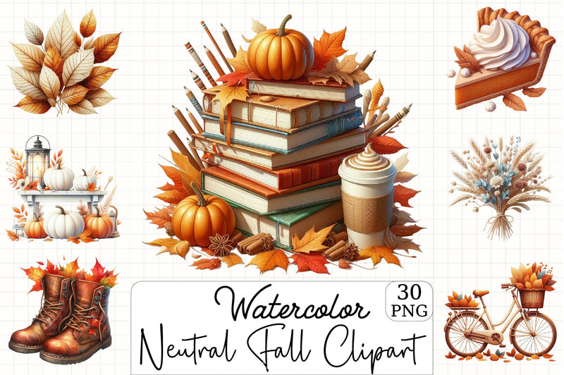 Neutral Fall Clipart Bundle - CraftNest - Digital Crafting and Art