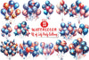 American 4th of July Balloons Clipart Bundle