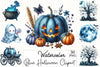 Blue Halloween Clipart Bundle
