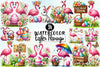 Easter Flamingo Clipart Bundle