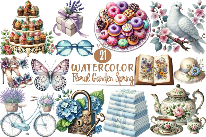 Floral Garden Spring Clipart Bundle - CraftNest - Digital Crafting and Art
