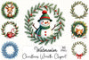 Christmas Wreath Clipart Bundle 8
