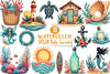 Ocean Boho Summer Clipart Bundle