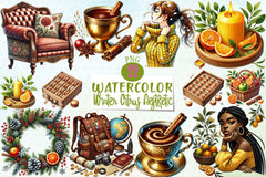 Winter Citrus Clipart Bundle - CraftNest - Digital Crafting and Art