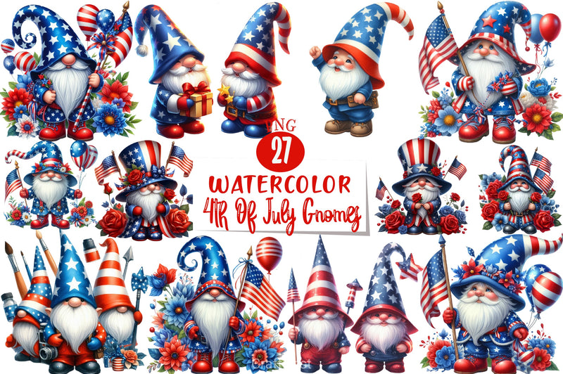 4th of July Gnomes Clipart Bundle 3 - CraftNest - Digital Crafting and Art