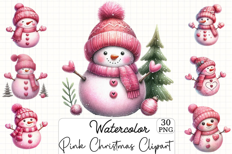 Pink Christmas Clipart Bundle - CraftNest - Digital Crafting and Art