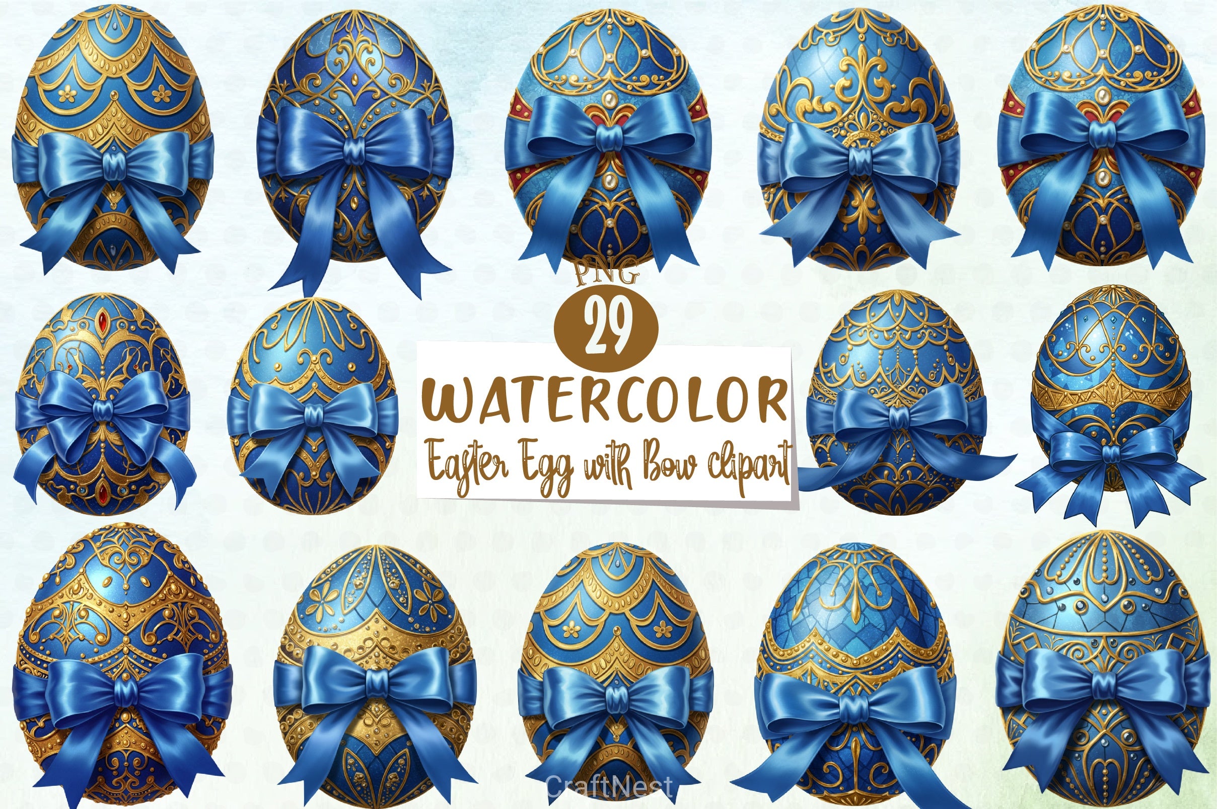 Easter Egg Bow Clipart Bundle - CraftNest - Digital Crafting and Art