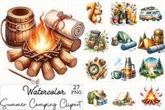 Summer Camping Clipart Bundle 4 - CraftNest - Digital Crafting and Art