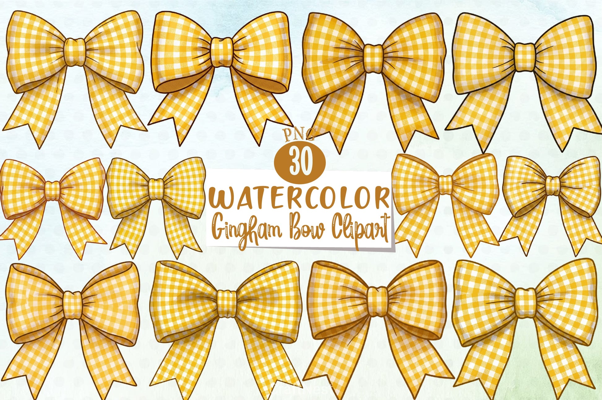 Gingham Bow Clipart Bundle - CraftNest - Digital Crafting and Art