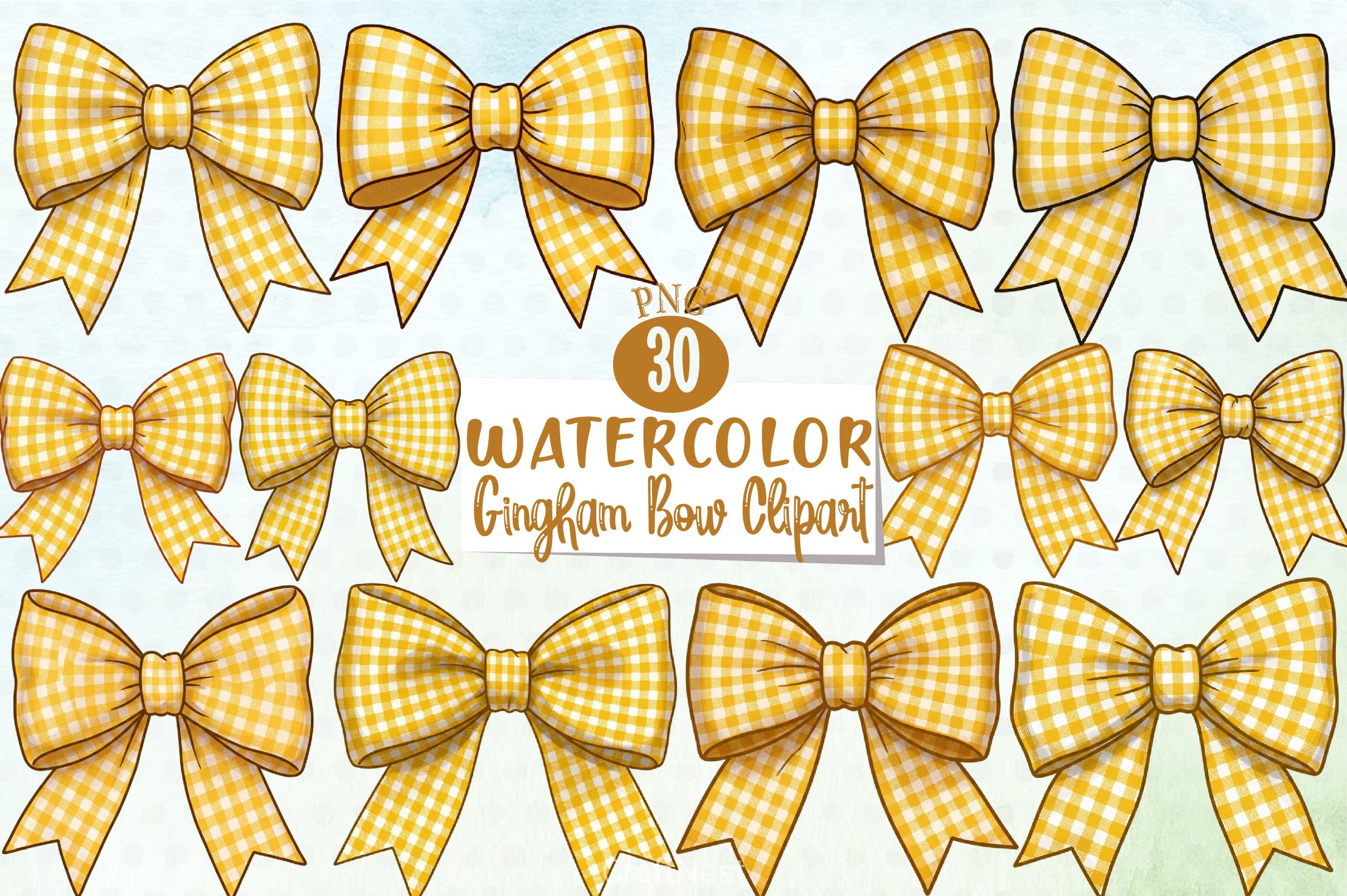 Gingham Bow Clipart Bundle - CraftNest - Digital Crafting and Art