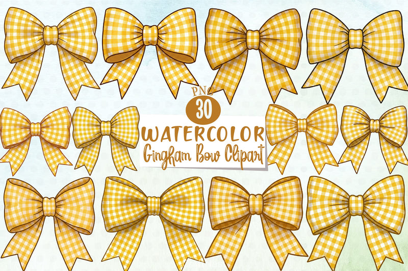Gingham Bow Clipart Bundle - CraftNest - Digital Crafting and Art