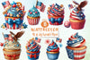 4th of July Cupcakes Clipart Bundle