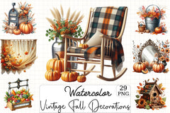 Vintage Fall Clipart Bundle - CraftNest - Digital Crafting and Art