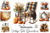 Vintage Fall Clipart Bundle