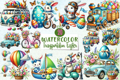 Easter Transportation Clipart Bundle - CraftNest - Digital Crafting and Art