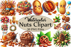 Nuts Clipart Bundle 4 - CraftNest - Digital Crafting and Art