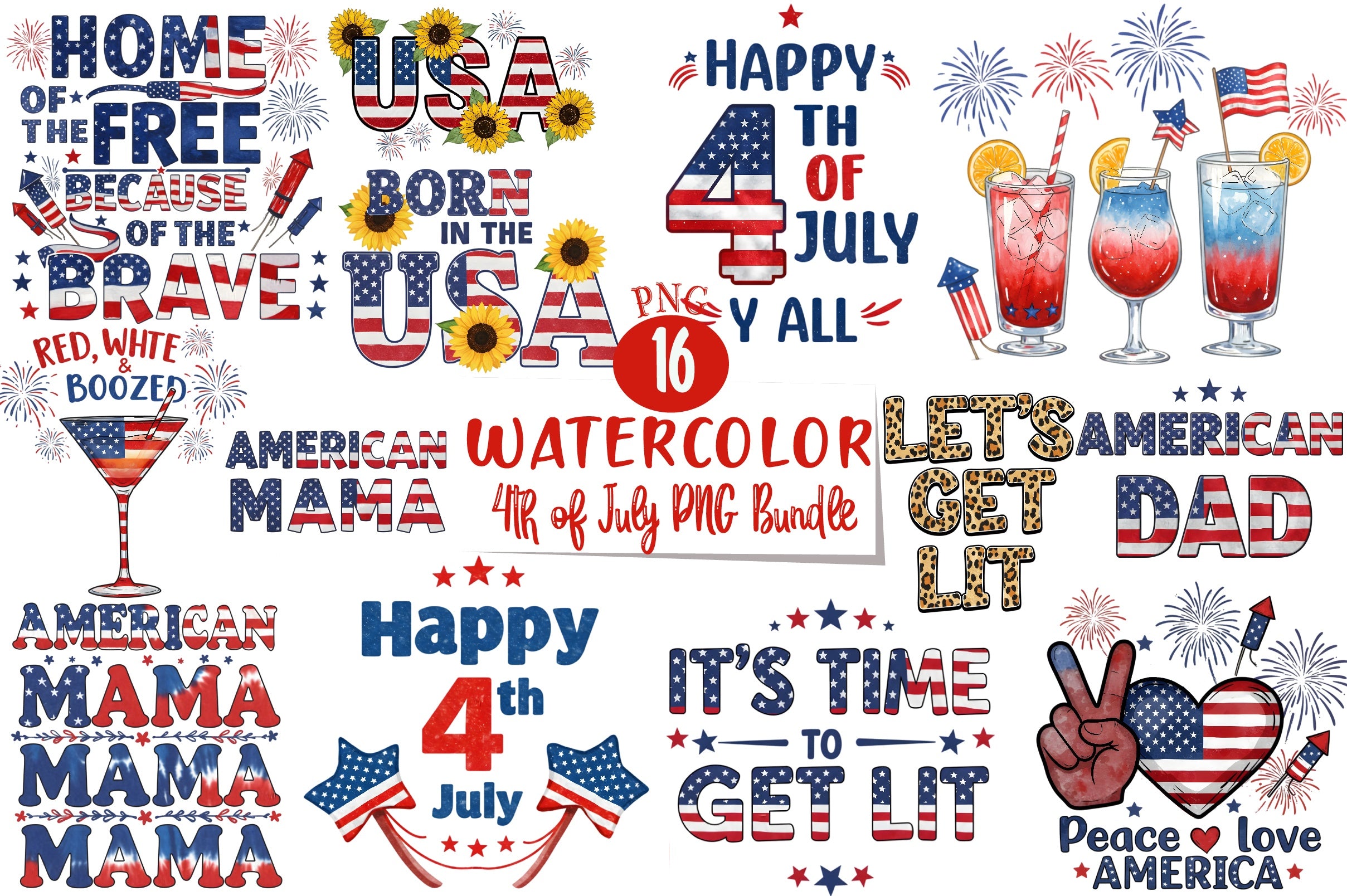 4th of July Clipart Bundle 4 - CraftNest - Digital Crafting and Art