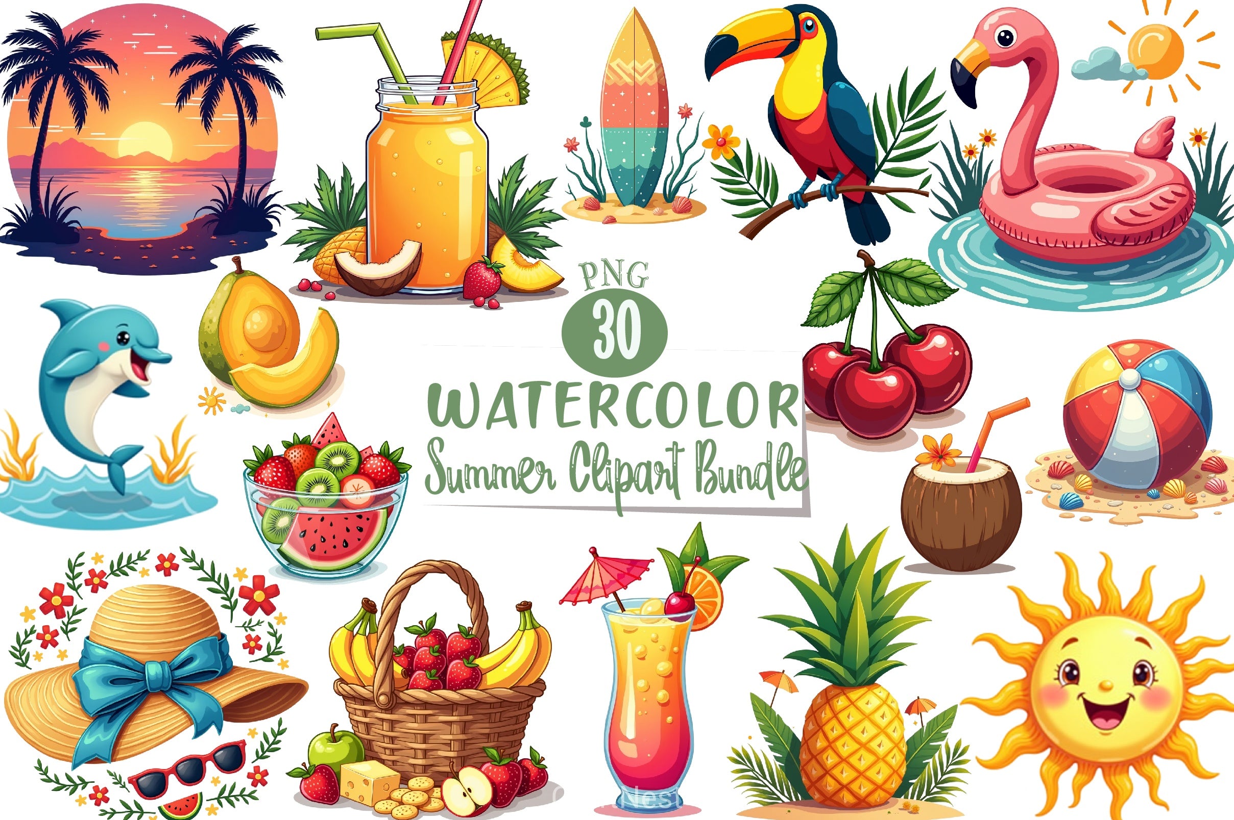 Summer Clipart Bundle - CraftNest - Digital Crafting and Art