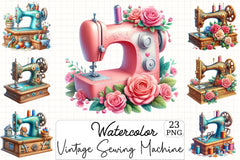 Vintage Sewing Machine Clipart Bundle 5 - CraftNest - Digital Crafting and Art