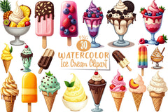 Ice Cream Clipart Bundle 3 - CraftNest - Digital Crafting and Art