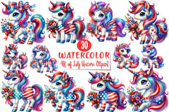 4th of July Unicorn Clipart Bundle 6 - CraftNest - Digital Crafting and Art