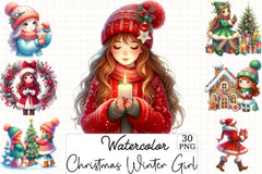 Christmas Winter Girl Clipart Bundle 2 - CraftNest - Digital Crafting and Art