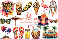 Leopard Print Summer Clipart Bundle 1 - CraftNest - Digital Crafting and Art