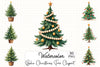 Boho Christmas Tree Clipart Bundle