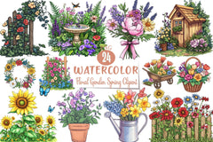 Floral Garden Spring Clipart Bundle 1 - CraftNest - Digital Crafting and Art