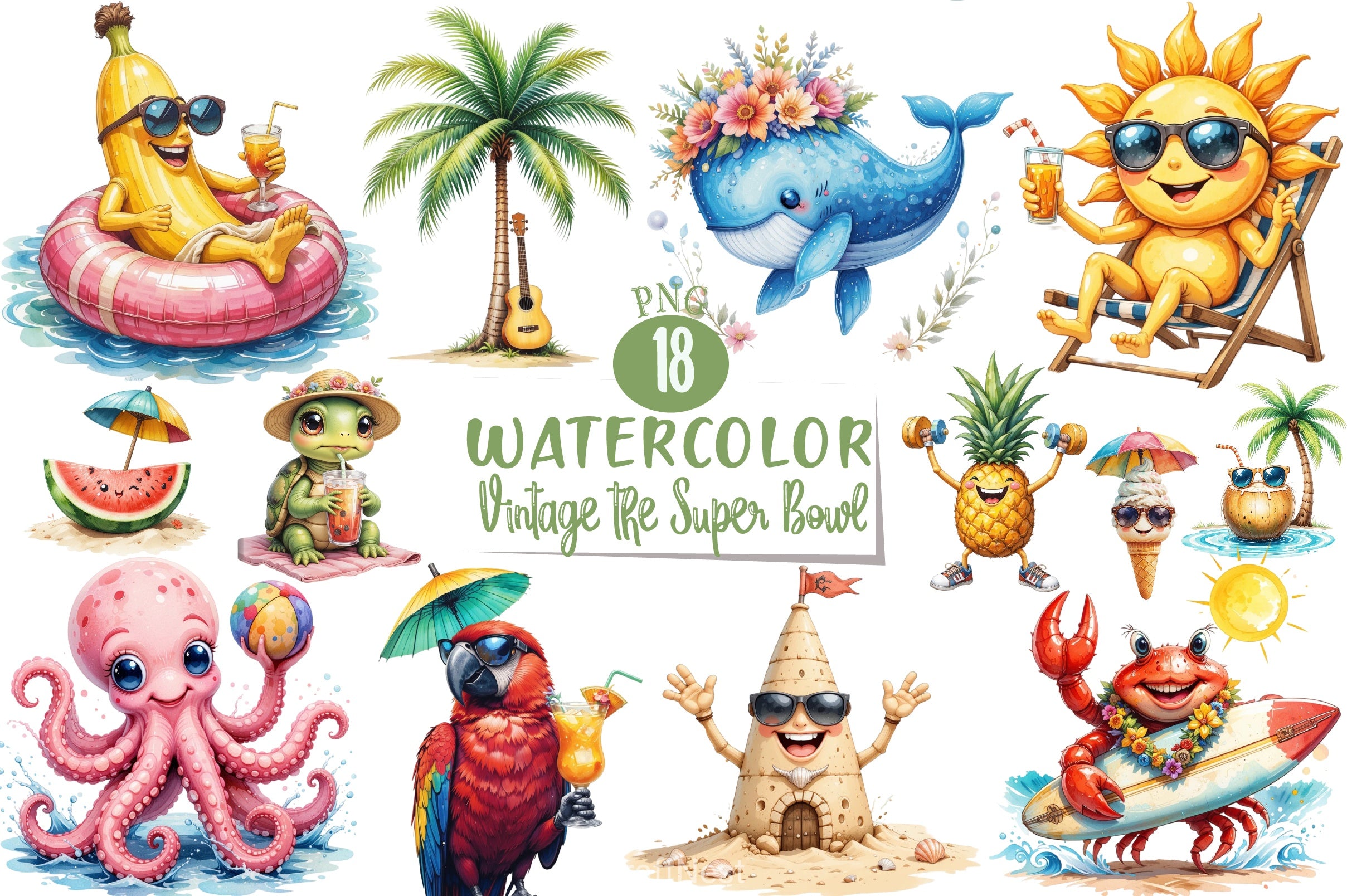 Vintage Super Bowl Clipart Bundle - CraftNest - Digital Crafting and Art