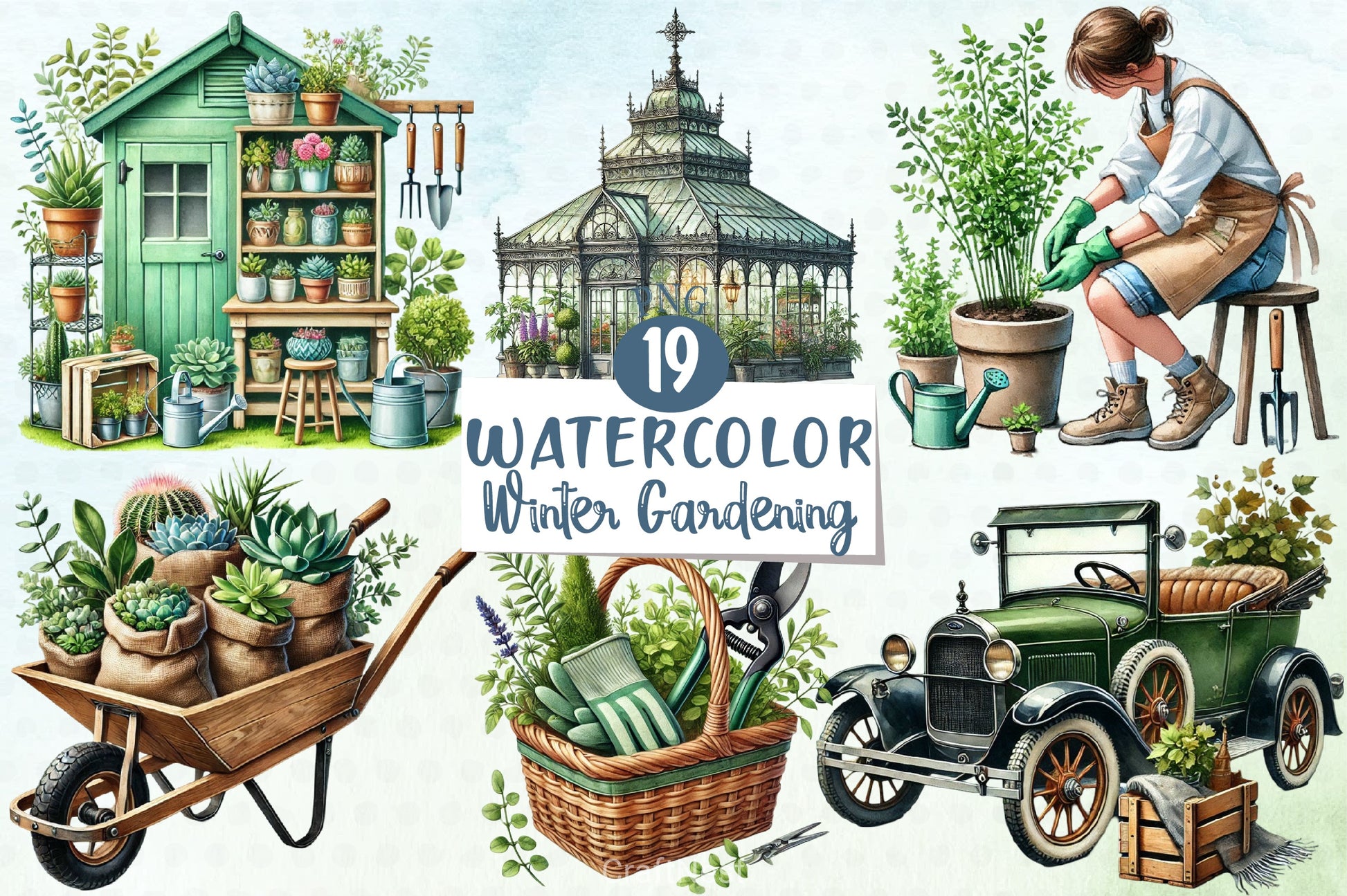 Winter Gardening Clipart Bundle 1 - CraftNest - Digital Crafting and Art