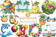 Happy Summer Clipart Bundle 4 - CraftNest - Digital Crafting and Art