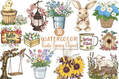 Rustic Spring Clipart Bundle - CraftNest - Digital Crafting and Art