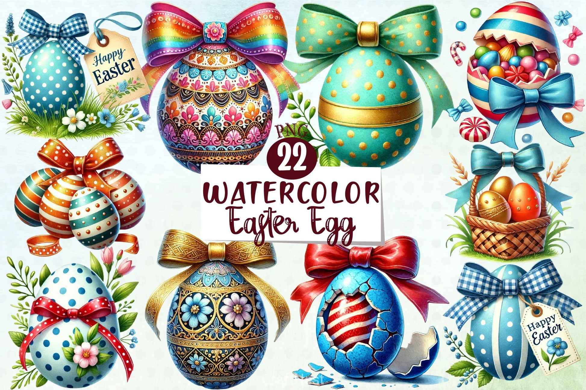 Easter Egg Clipart Bundle 8 - CraftNest - Digital Crafting and Art