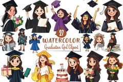 Graduation Girl Clipart Bundle - CraftNest - Digital Crafting and Art