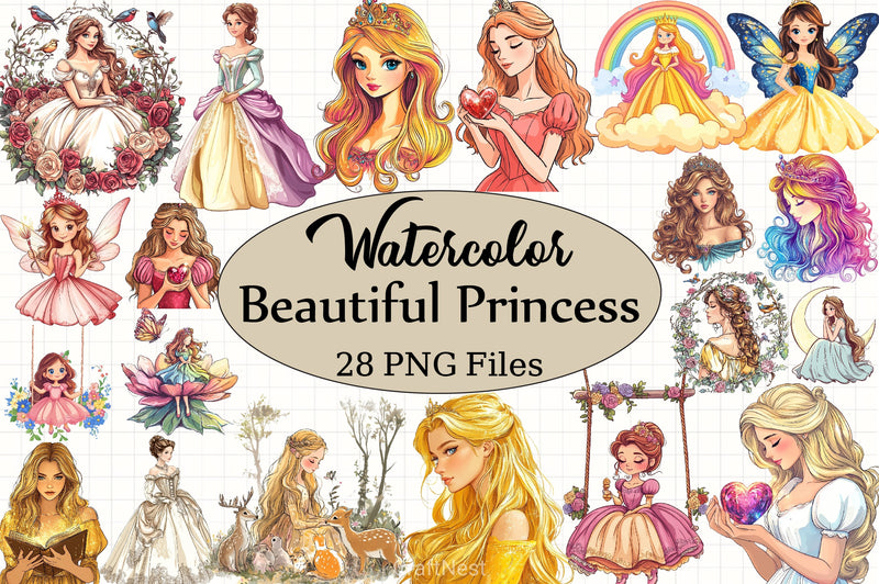 Beautiful Princess Clipart Bundle - CraftNest - Digital Crafting and Art