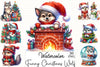 Funny Christmas Wolf Clipart Bundle