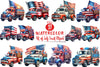 4th of July Truck Clipart Bundle