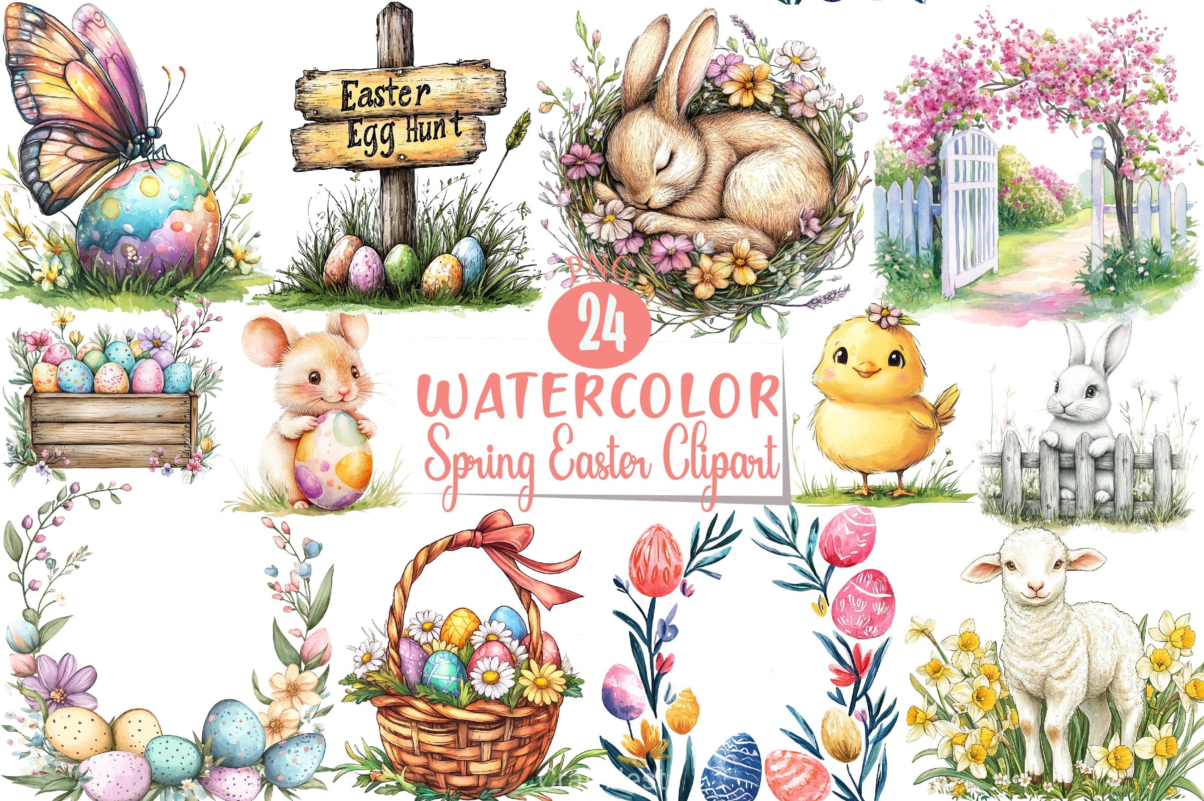 Spring Easter Clipart Bundle 1 - CraftNest - Digital Crafting and Art