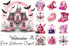 Pink Halloween Clipart Bundle 1 - CraftNest - Digital Crafting and Art