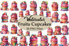 Fruits Cupcakes Clipart Bundle